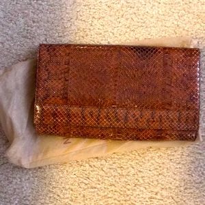 Real snake skin clutch